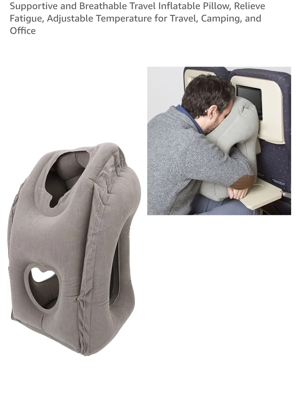 Inflatable Travel Pillow Support Cushion Supportive & Breathable